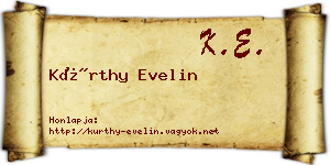 Kürthy Evelin névjegykártya